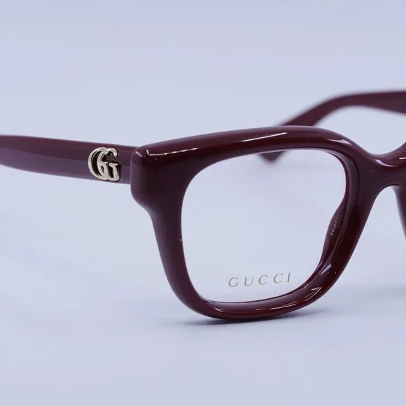 Gucci GG1831O 007 Eyeglasses Burgundy 51mm Square Frame